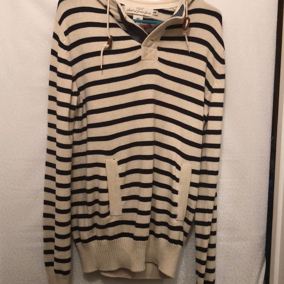 H&M Other - Men’s Black and beige striped hoodie sweater